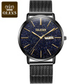 OLEVS brand 2019 Lover Watch Mesh Band Material Quartz Watches Fashion Casual Couple Watch A Pair Set Watches